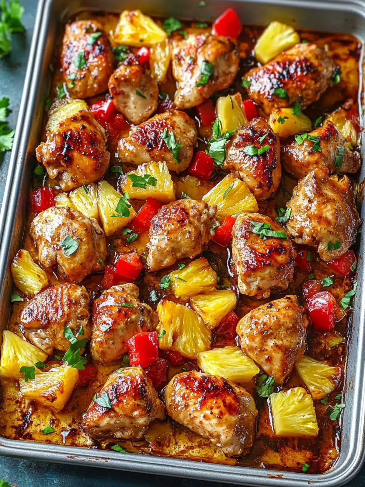 Sheet Pan Hawaiian Chicken with Pineapple Delight