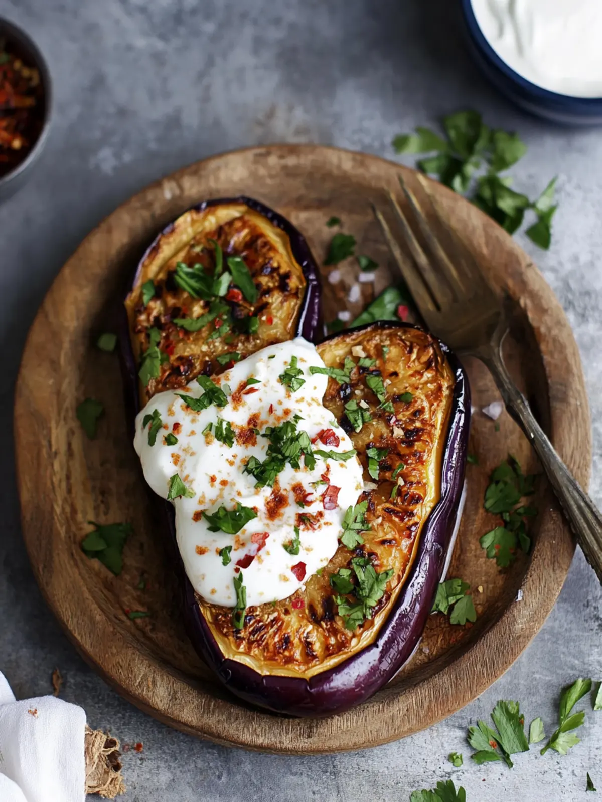 Roasted Eggplant with Yogurt Sauce
