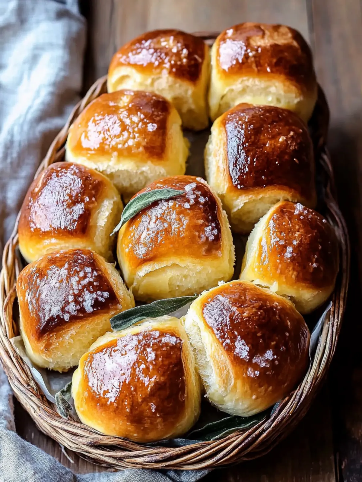 Salted Sage Honey Butter Brioche Rolls.