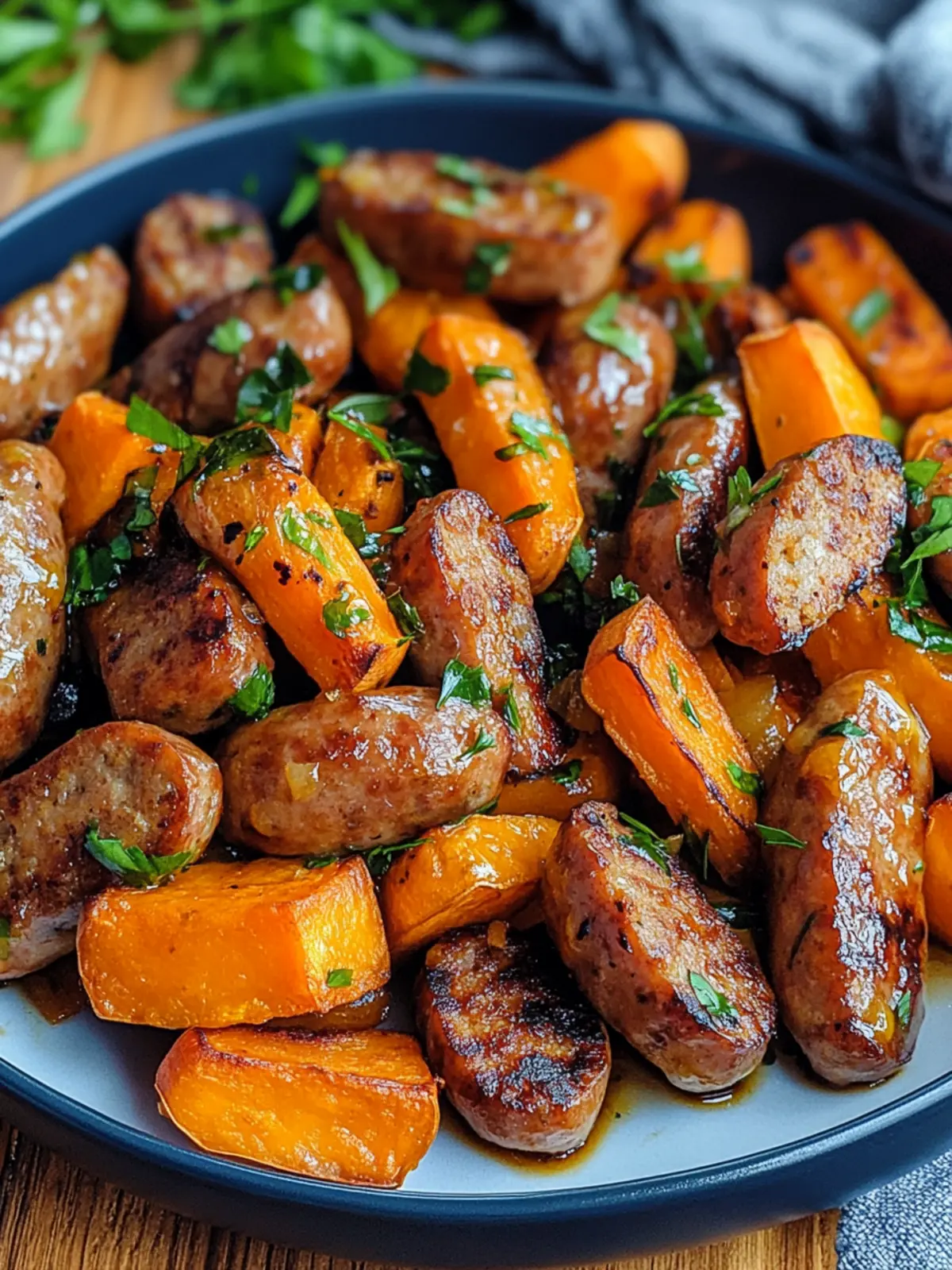 Honey Garlic Sausage Sweet Potatoes