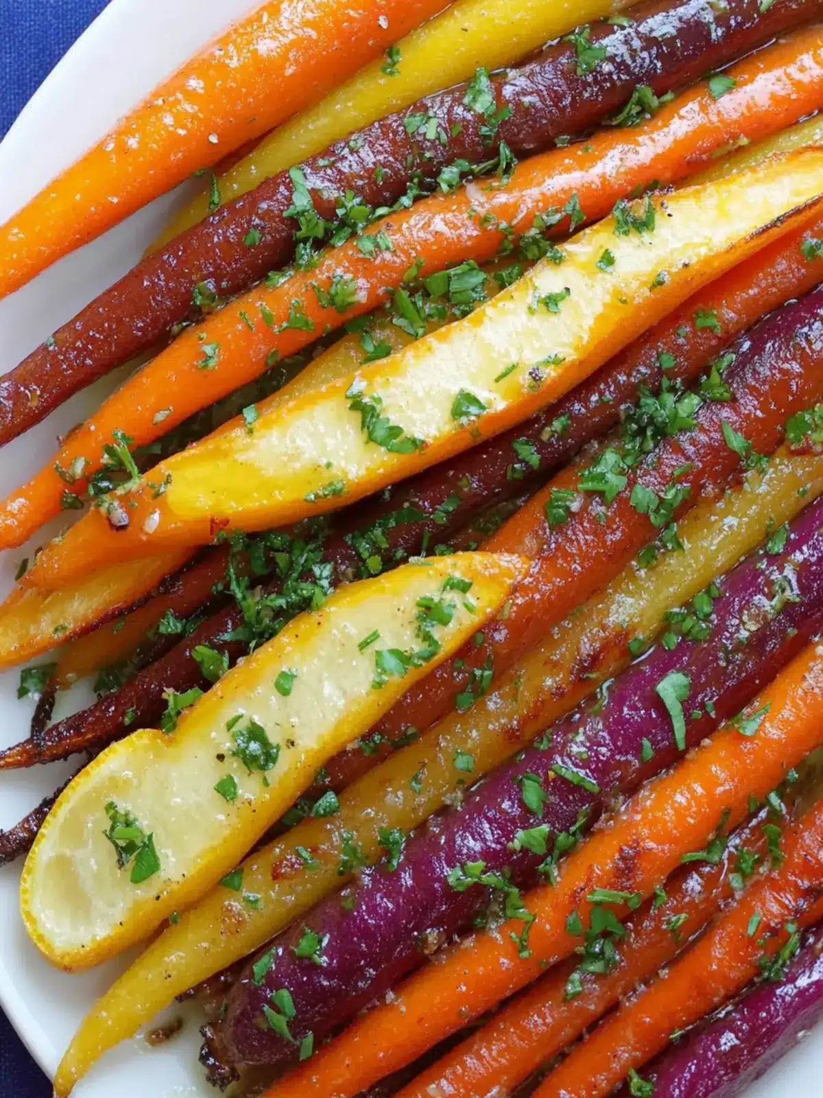 Roasted Rainbow Carrots with an Orange-Shallot Vinaigrette