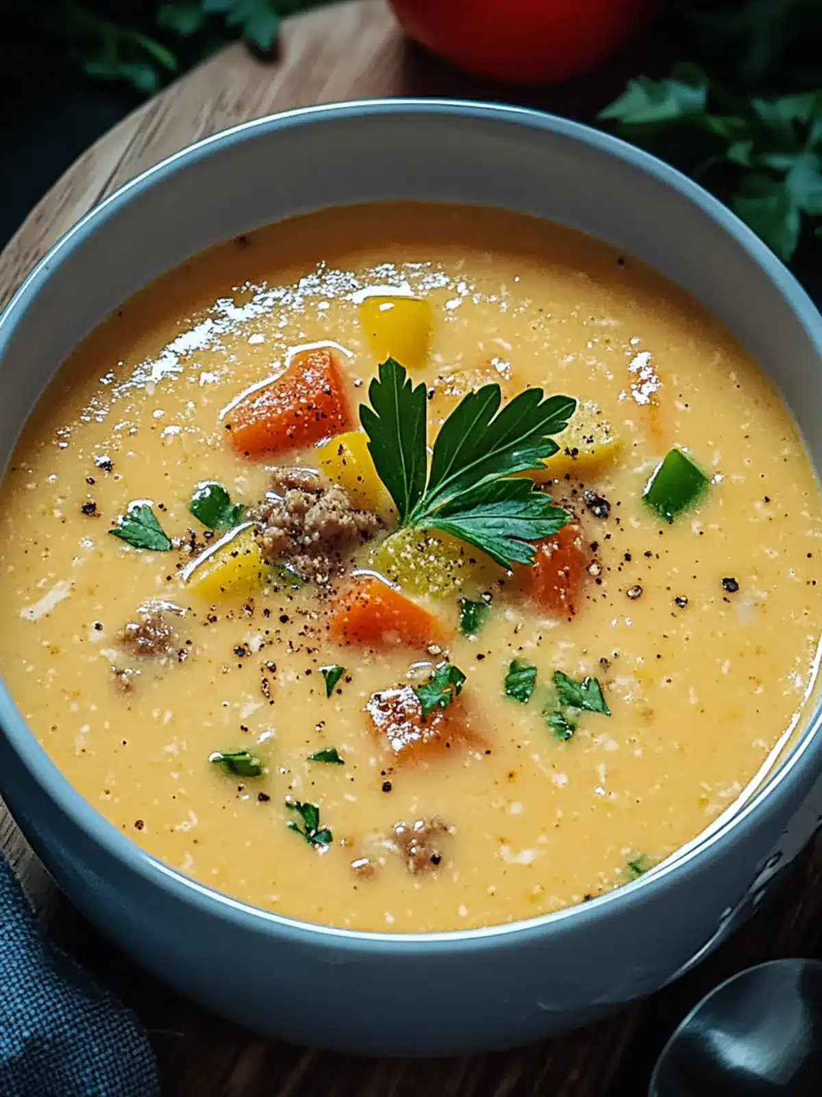 Creamy Stuffed Banana Pepper Soup
