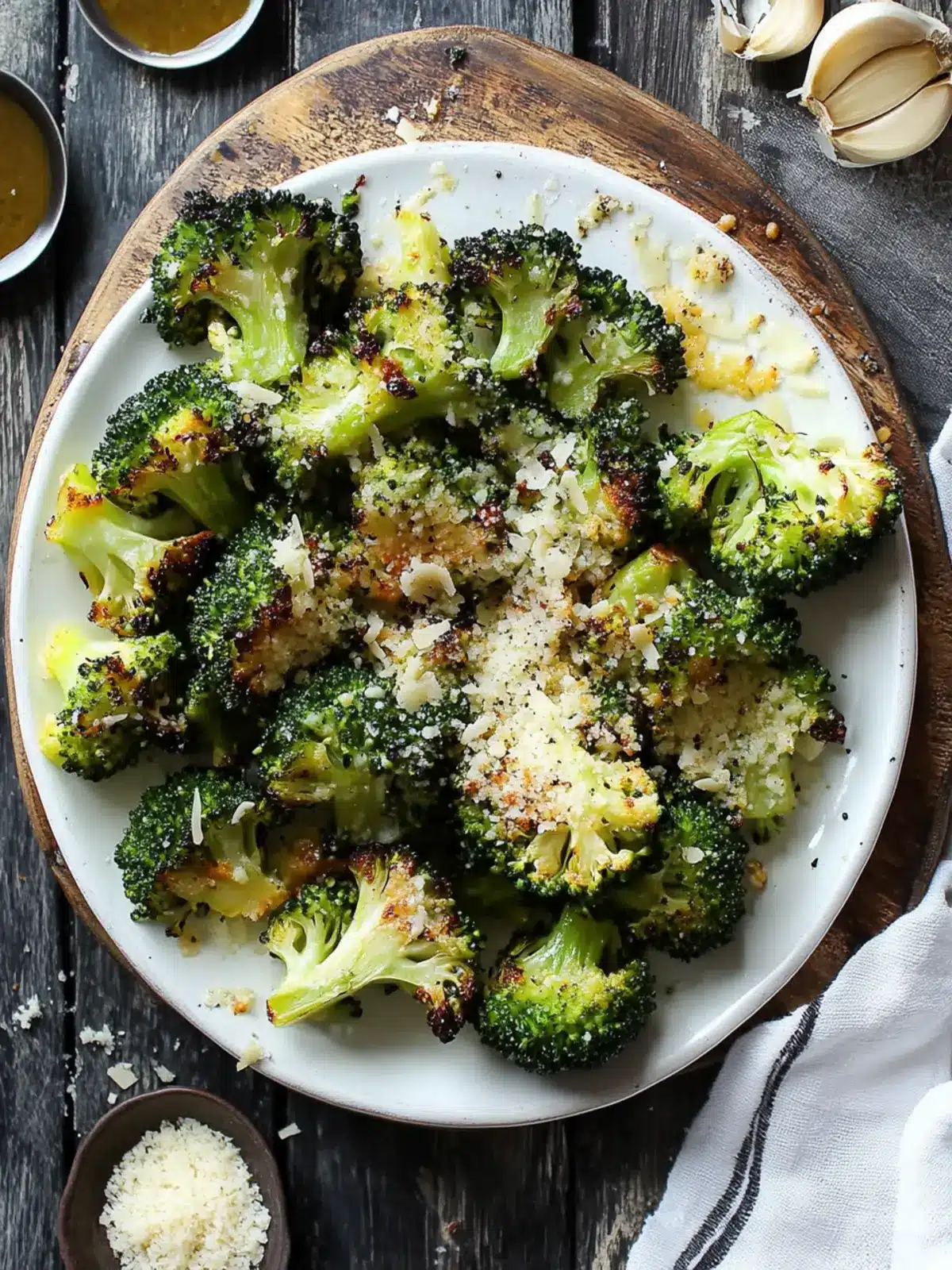 Low Carb Roasted Broccoli with Parmesan and Garlic