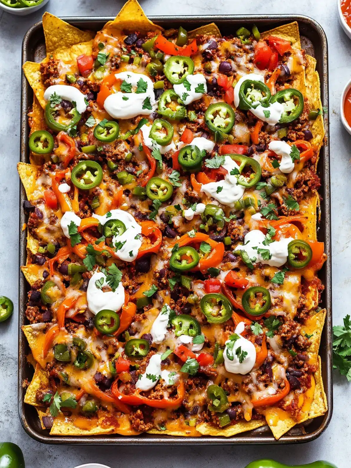 Sheet Pan Loaded Bell Pepper Nachos