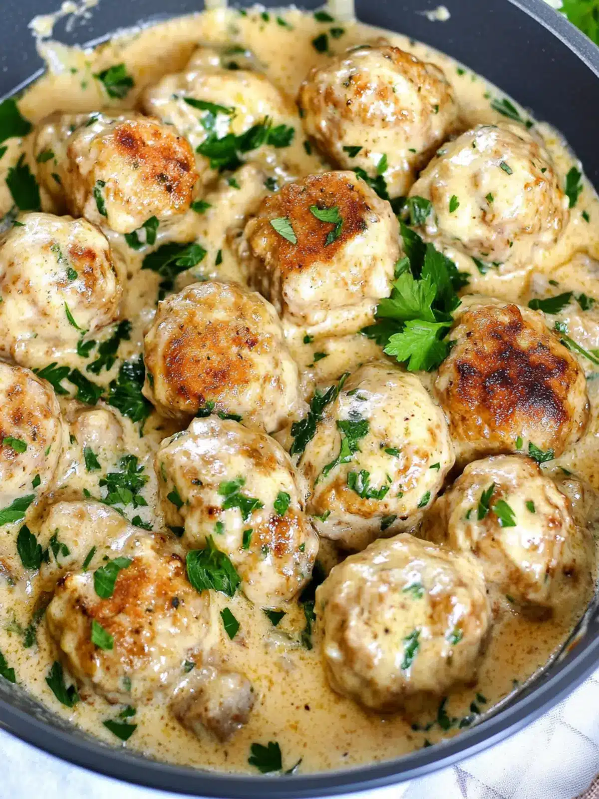 Creamy Parmesan Chicken Meatballs