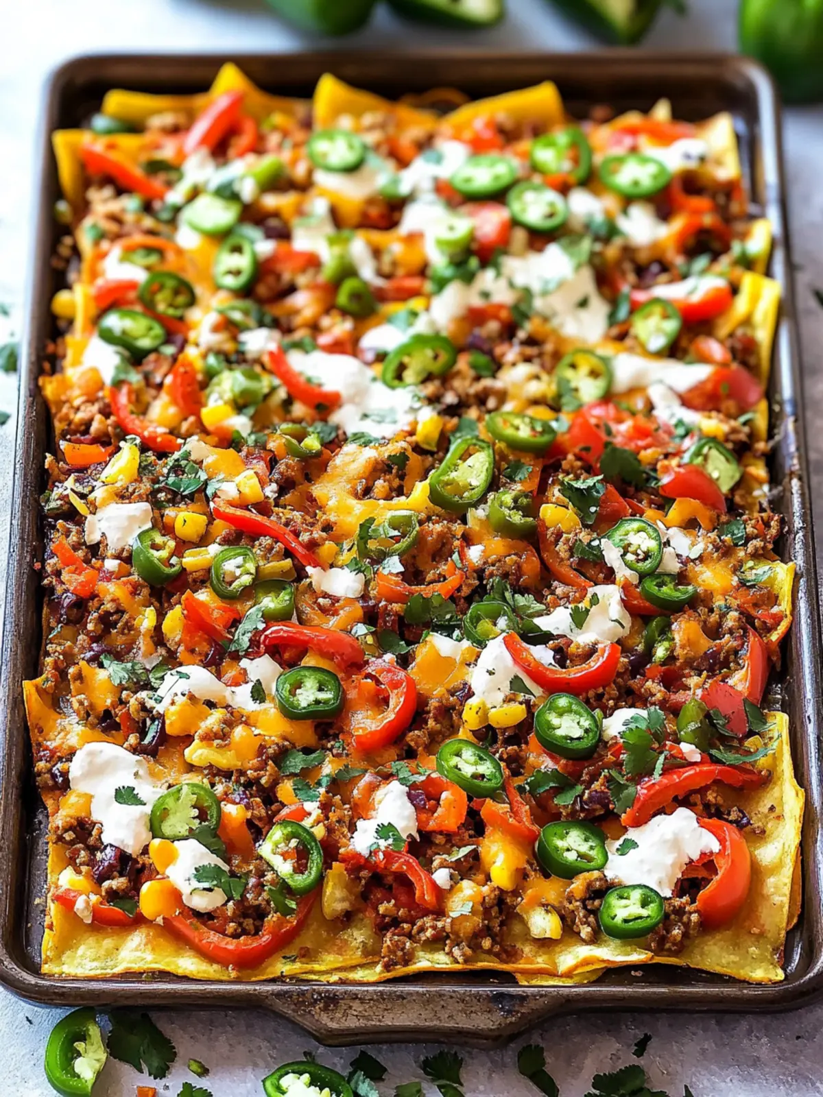 Sheet Pan Loaded Bell Pepper Nachos
