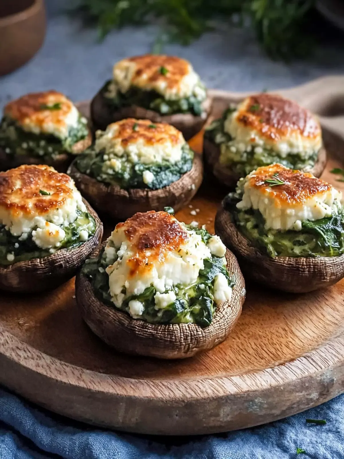 Spinach and Feta Stuffed Mushrooms