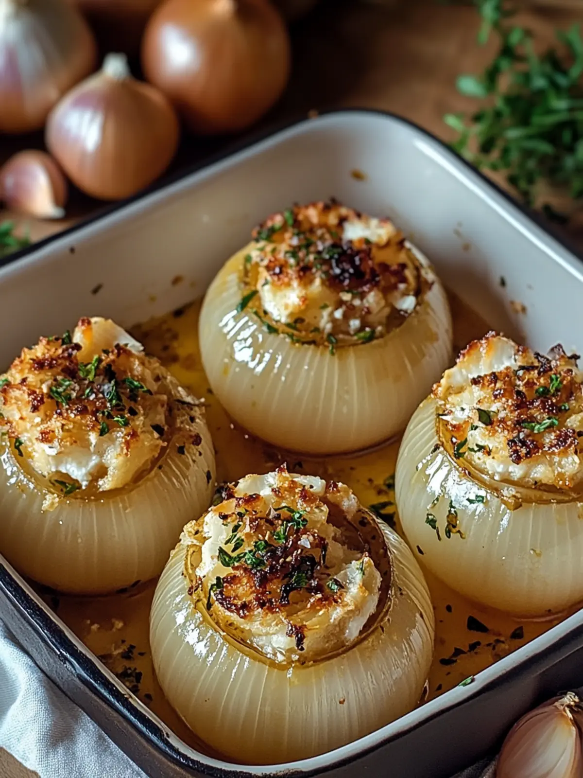 Greek Stuffed Onions