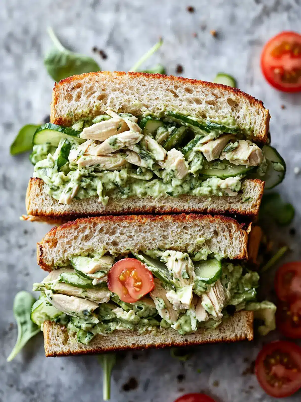 Green Goddess Chicken Salad Sandwiches