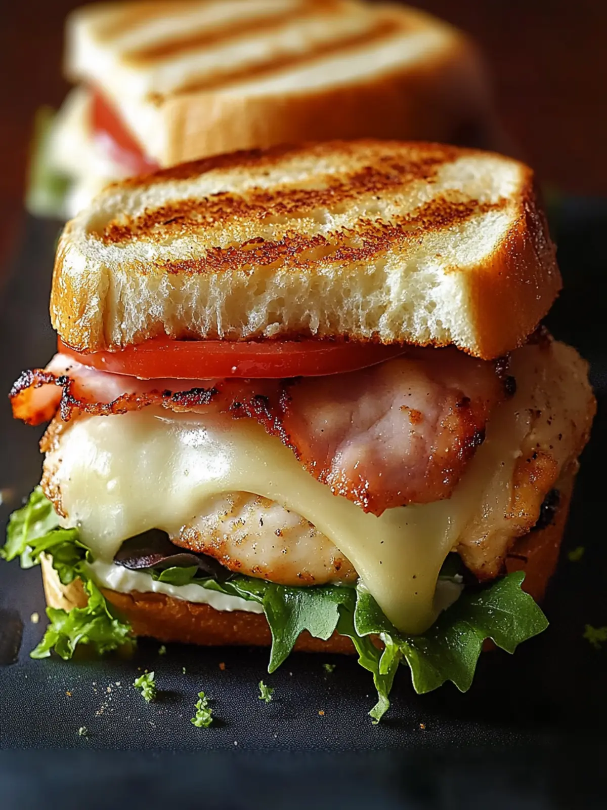 Grilled Chicken Cordon Bleu Sandwich