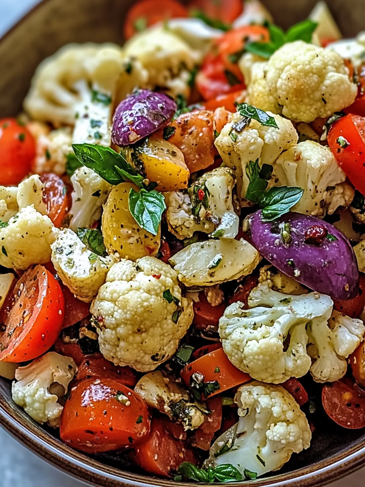 Mediterranean Marinated Cauliflower Salad