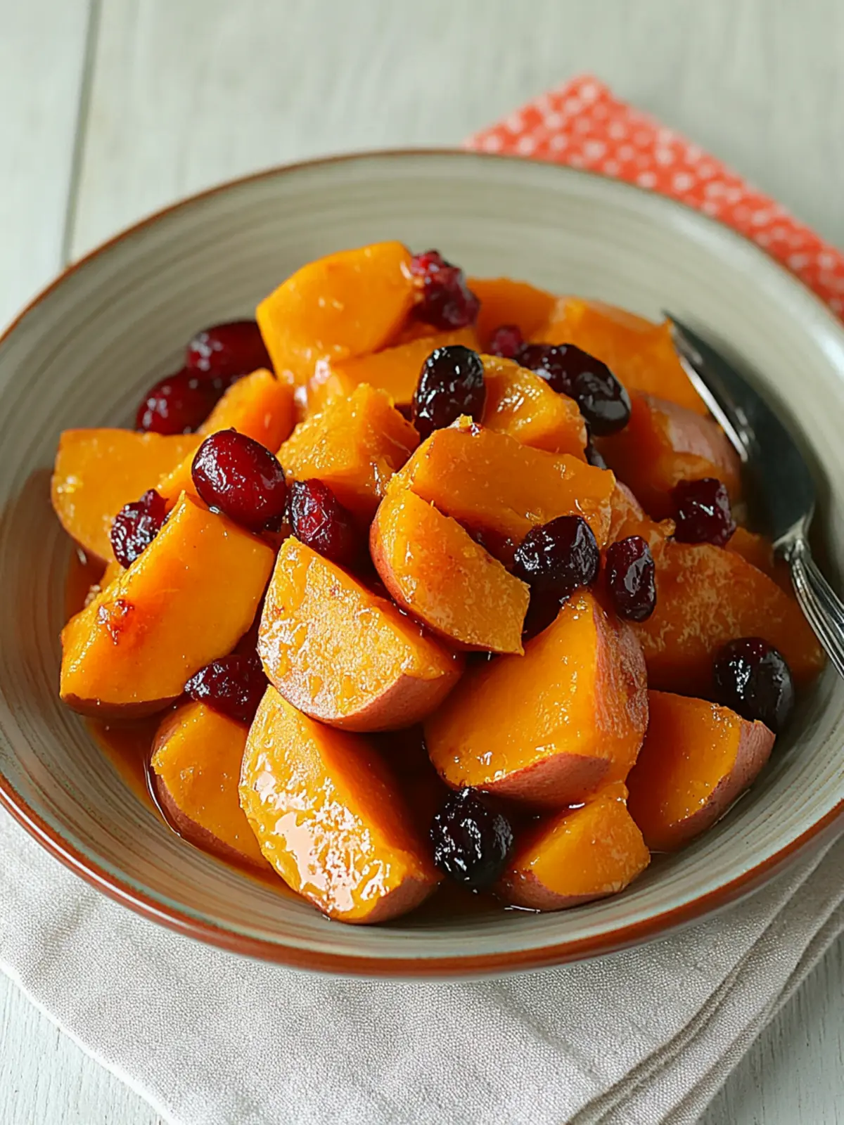 Maple-Glazed Sweet Potatoes with Orange and Cranberries