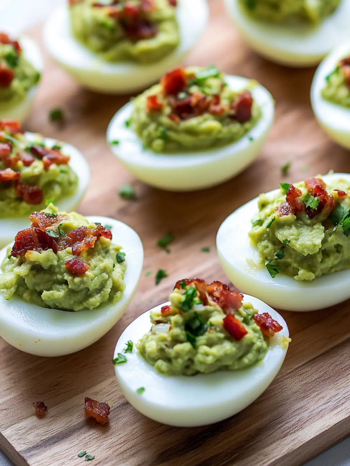 Bacon Guacamole Deviled Eggs