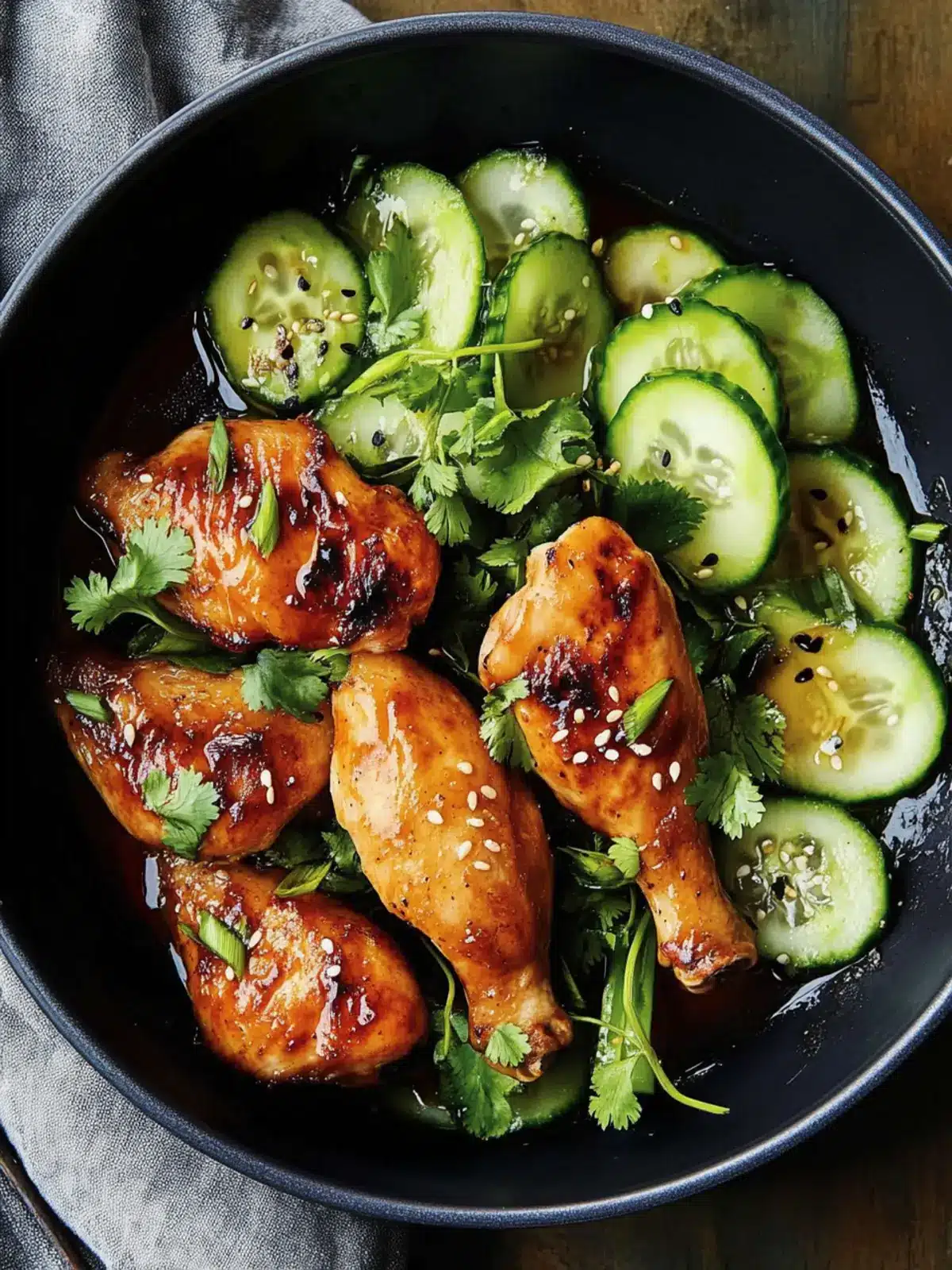 Hoisin Chicken with Pickled Cucumber Salad