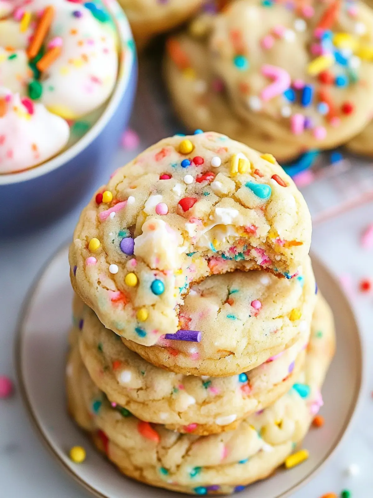 Funfetti Cheesecake Pudding Cookies