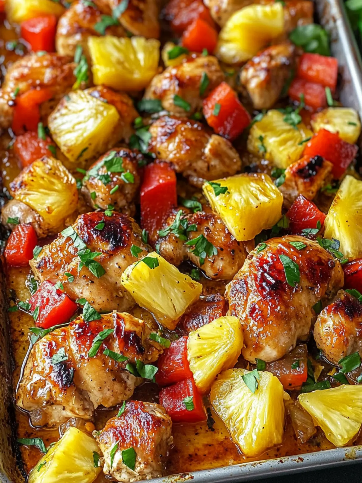 Sheet Pan Hawaiian Chicken with Pineapple Delight