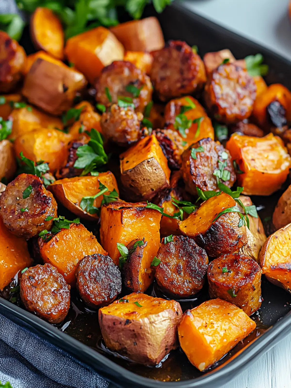 Honey Garlic Sausage Sweet Potatoes