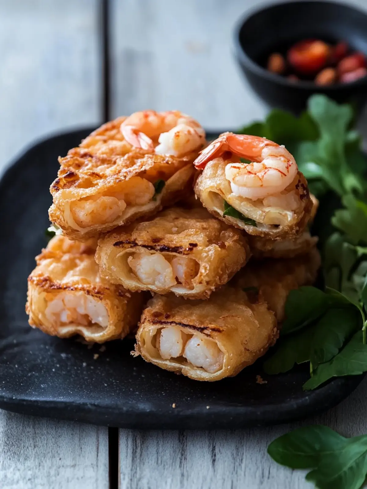 Deep Fried Lotus Root and Prawn Sandwiches