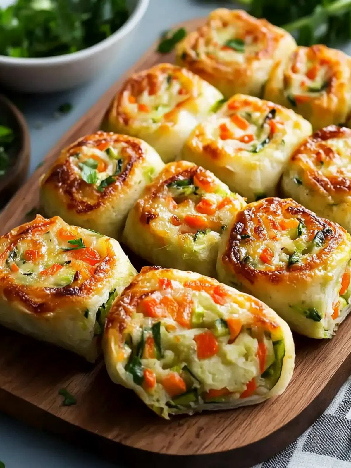Cheesy Baked Vegetable Rolls