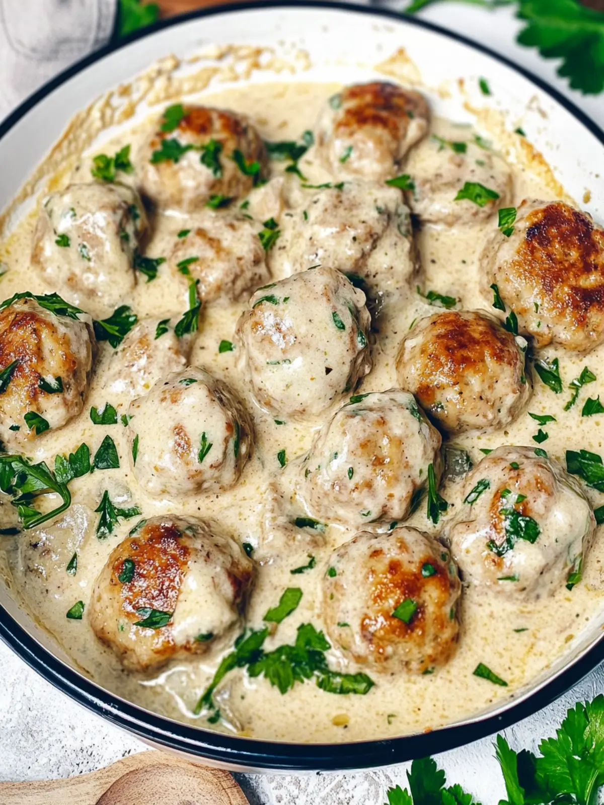 Creamy Parmesan Chicken Meatballs
