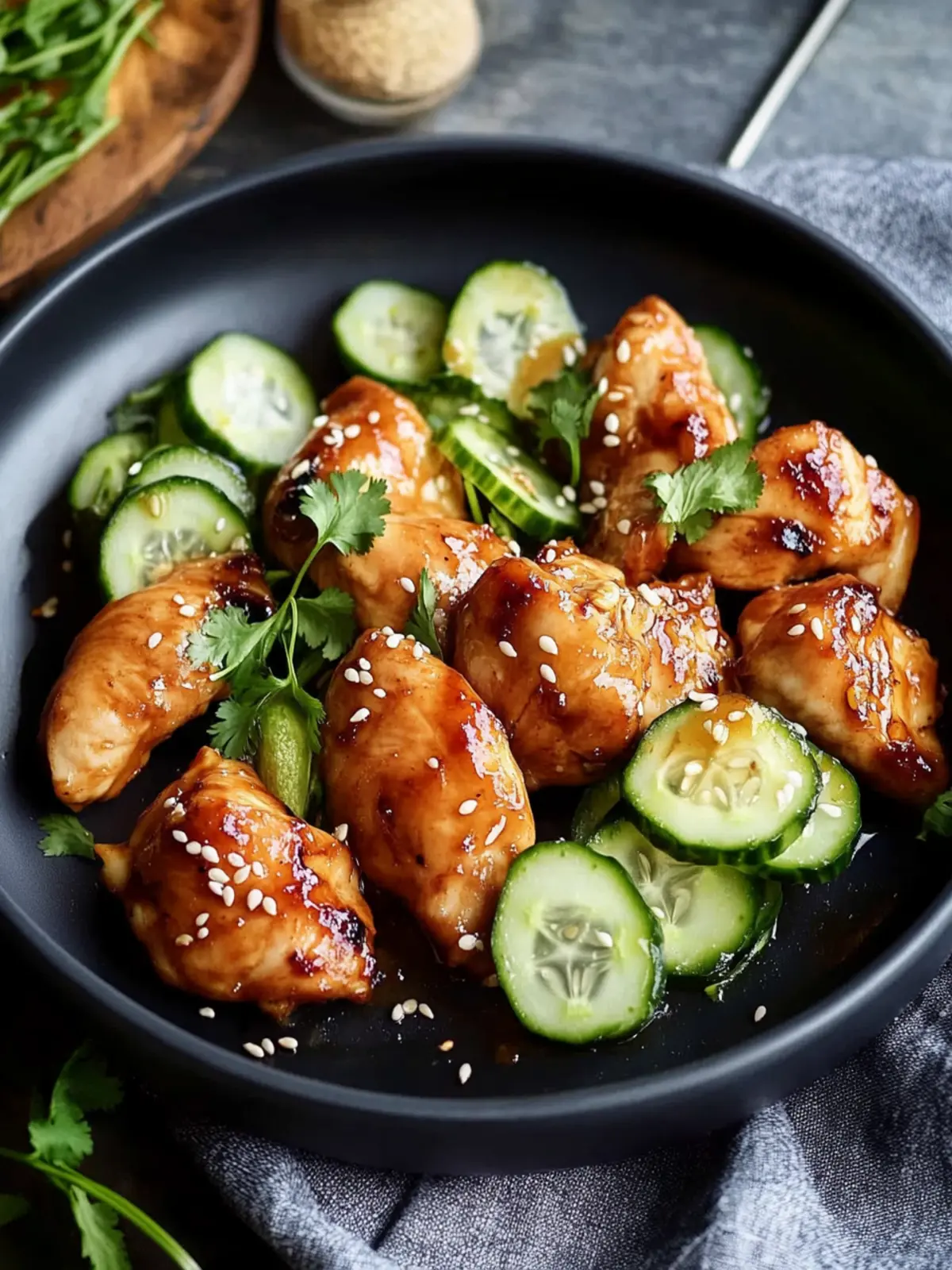 Hoisin Chicken with Pickled Cucumber Salad
