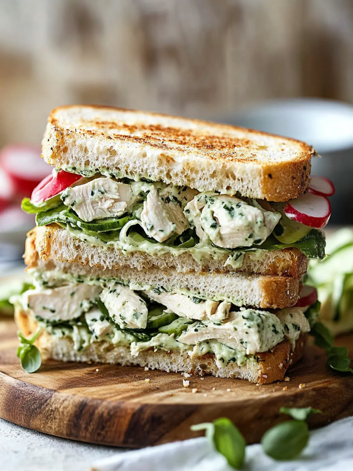 Green Goddess Chicken Salad Sandwiches