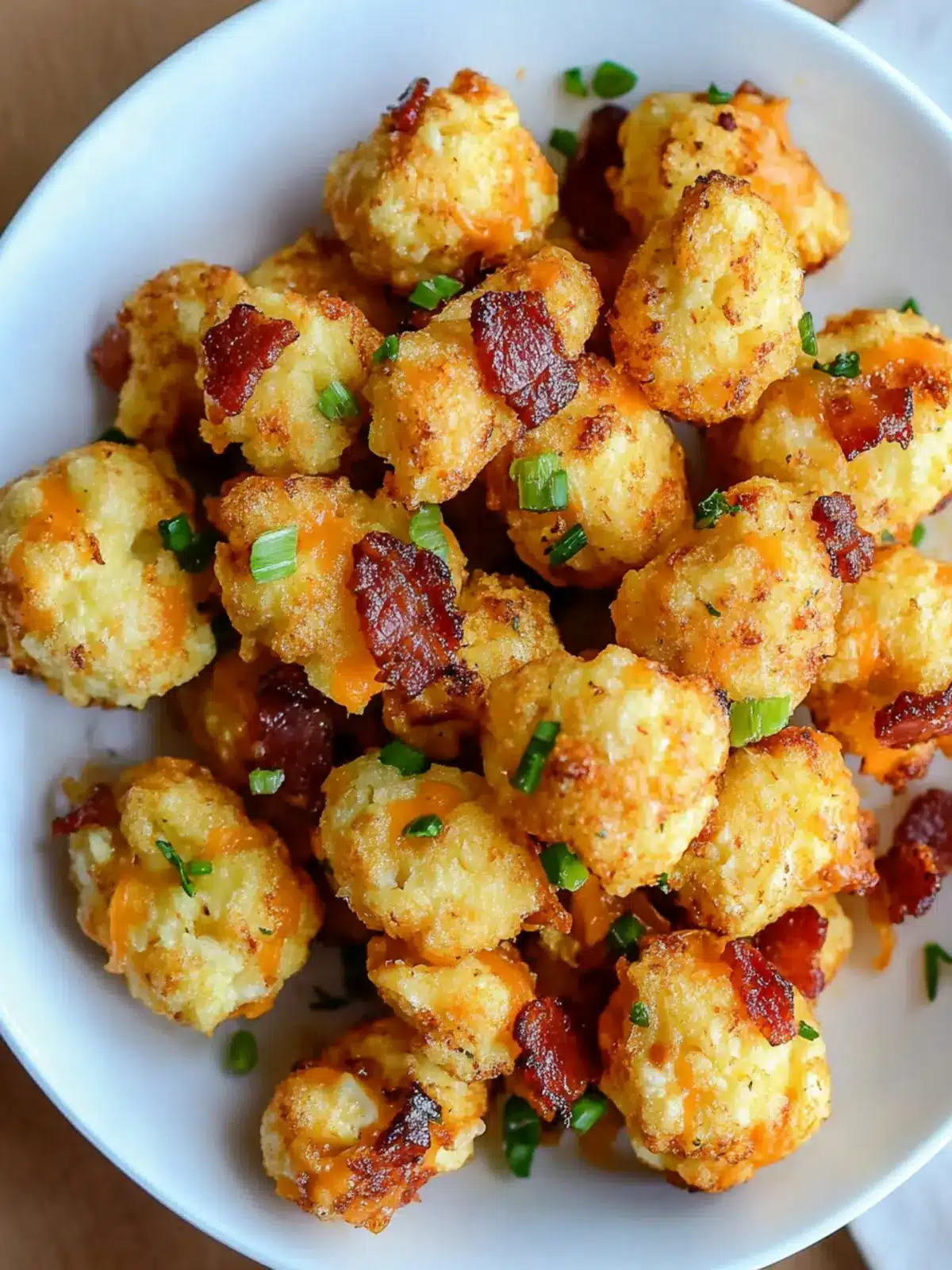 Bacon Cheddar Cauliflower Tots