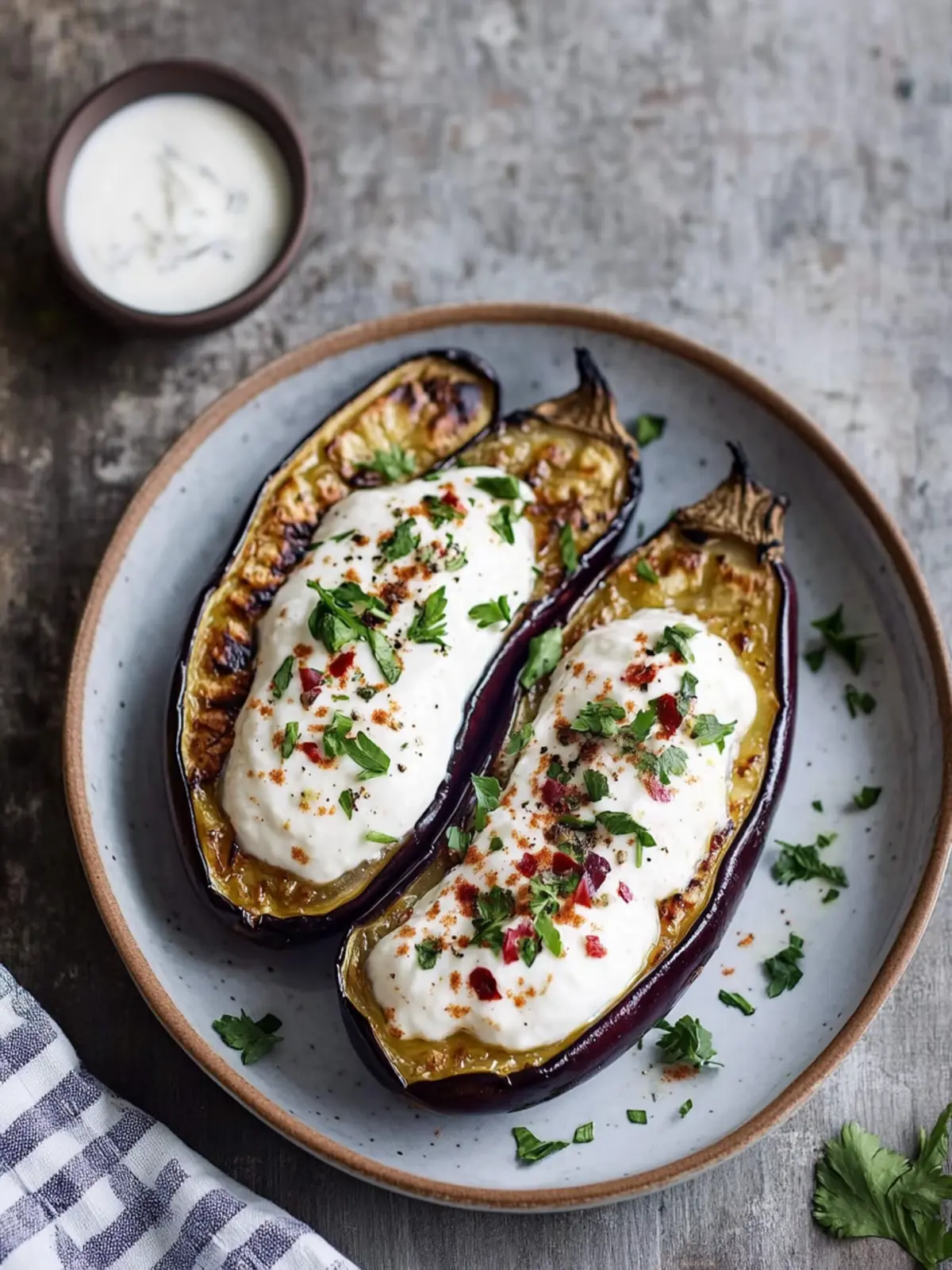 Roasted Eggplant with Yogurt Sauce