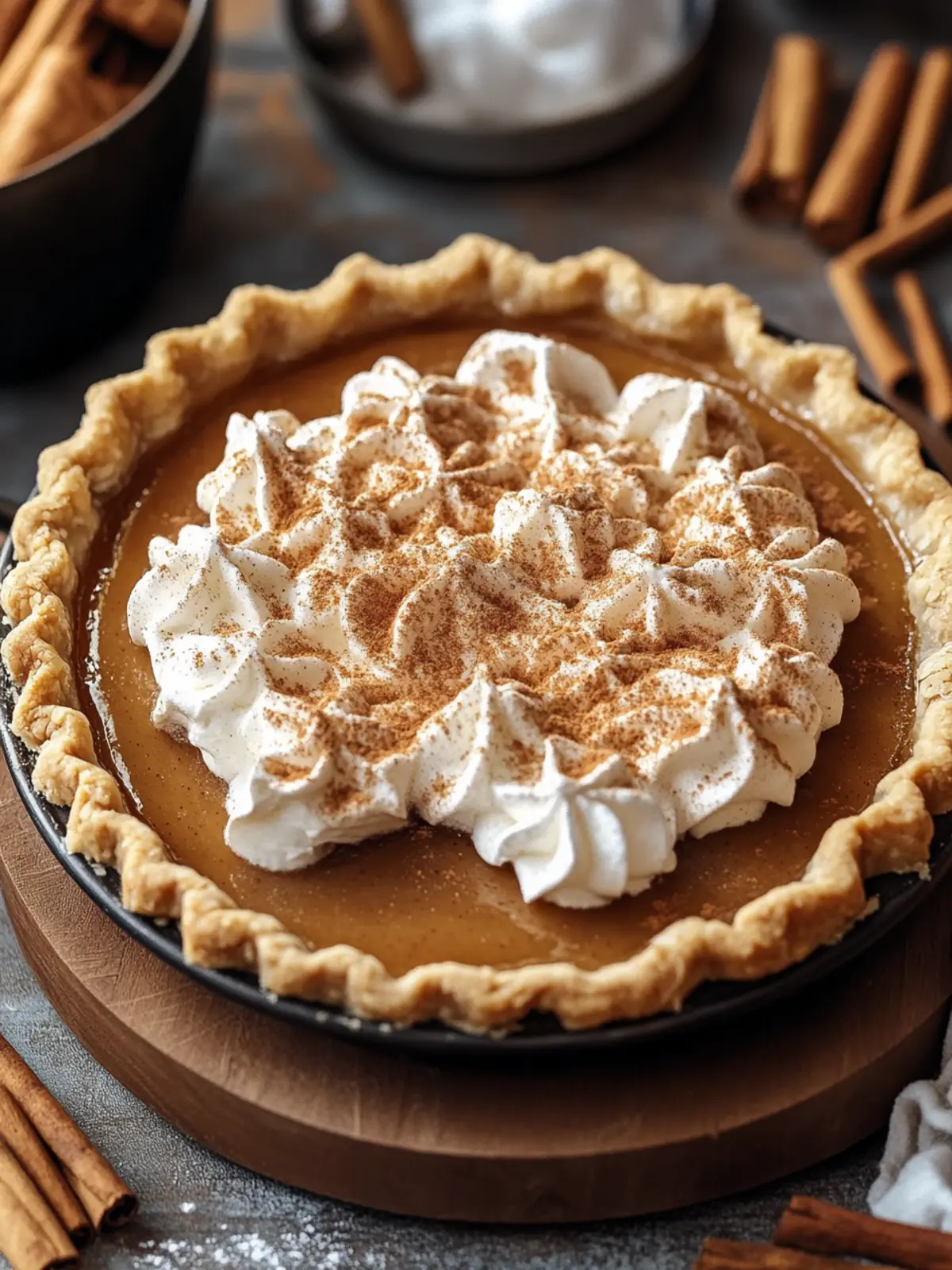 Apple Butter Pie with Cinnamon Whipped Cream