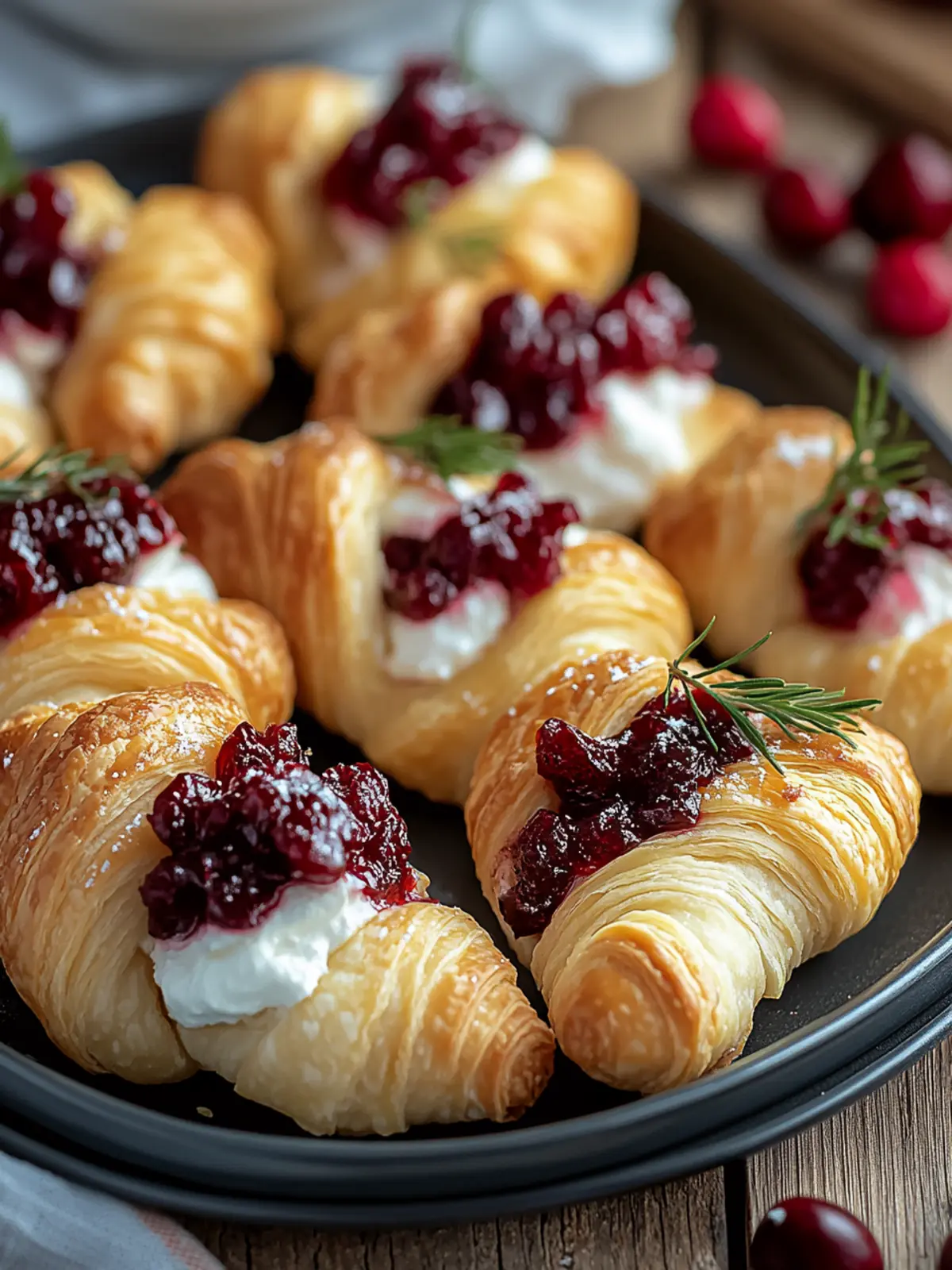 Cranberry Cream Cheese Crescent Bites