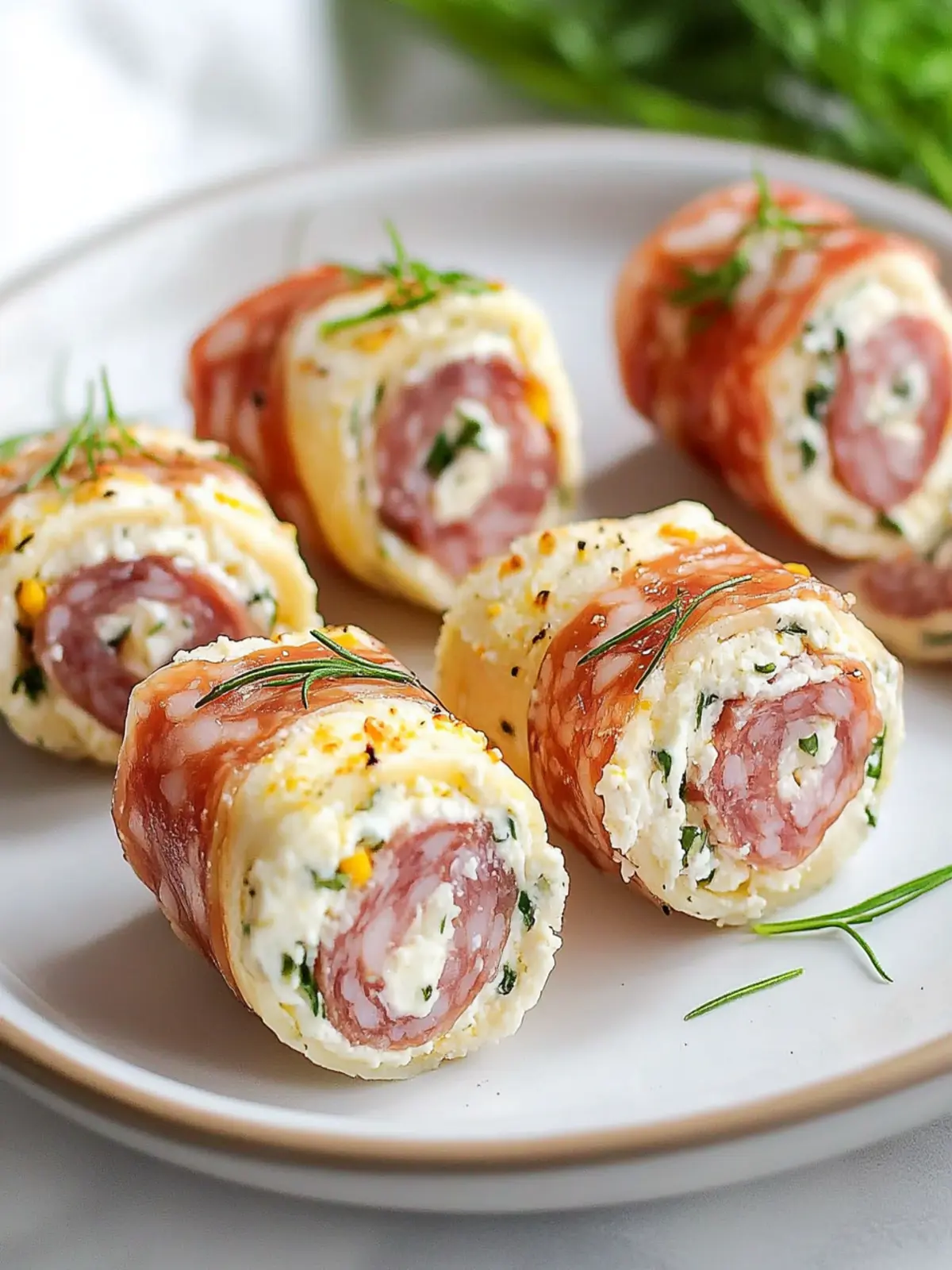 Keto Salami Cream Cheese Roll Ups