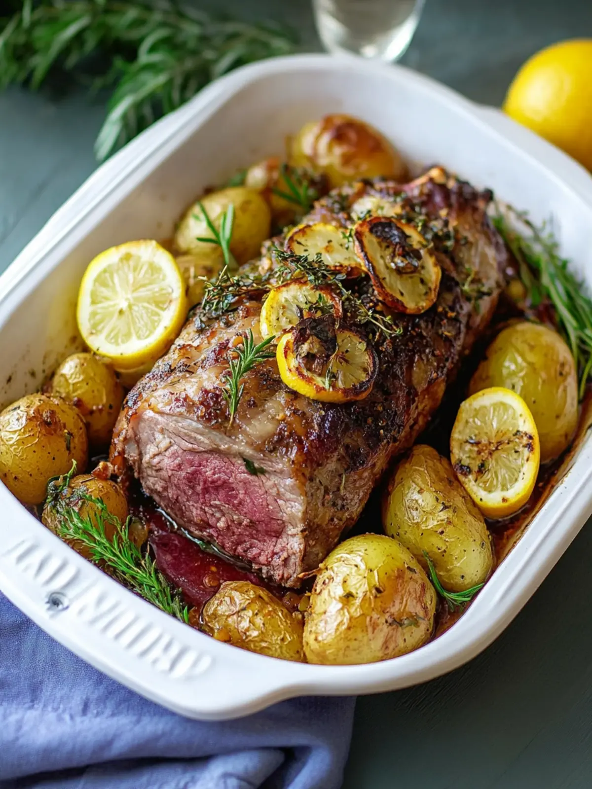 Greek Roast Leg of Lamb with Lemon Potatoes