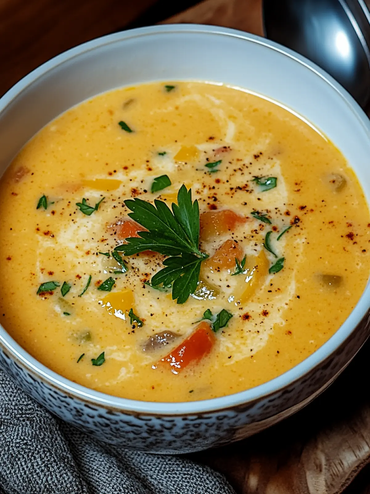 Creamy Stuffed Banana Pepper Soup