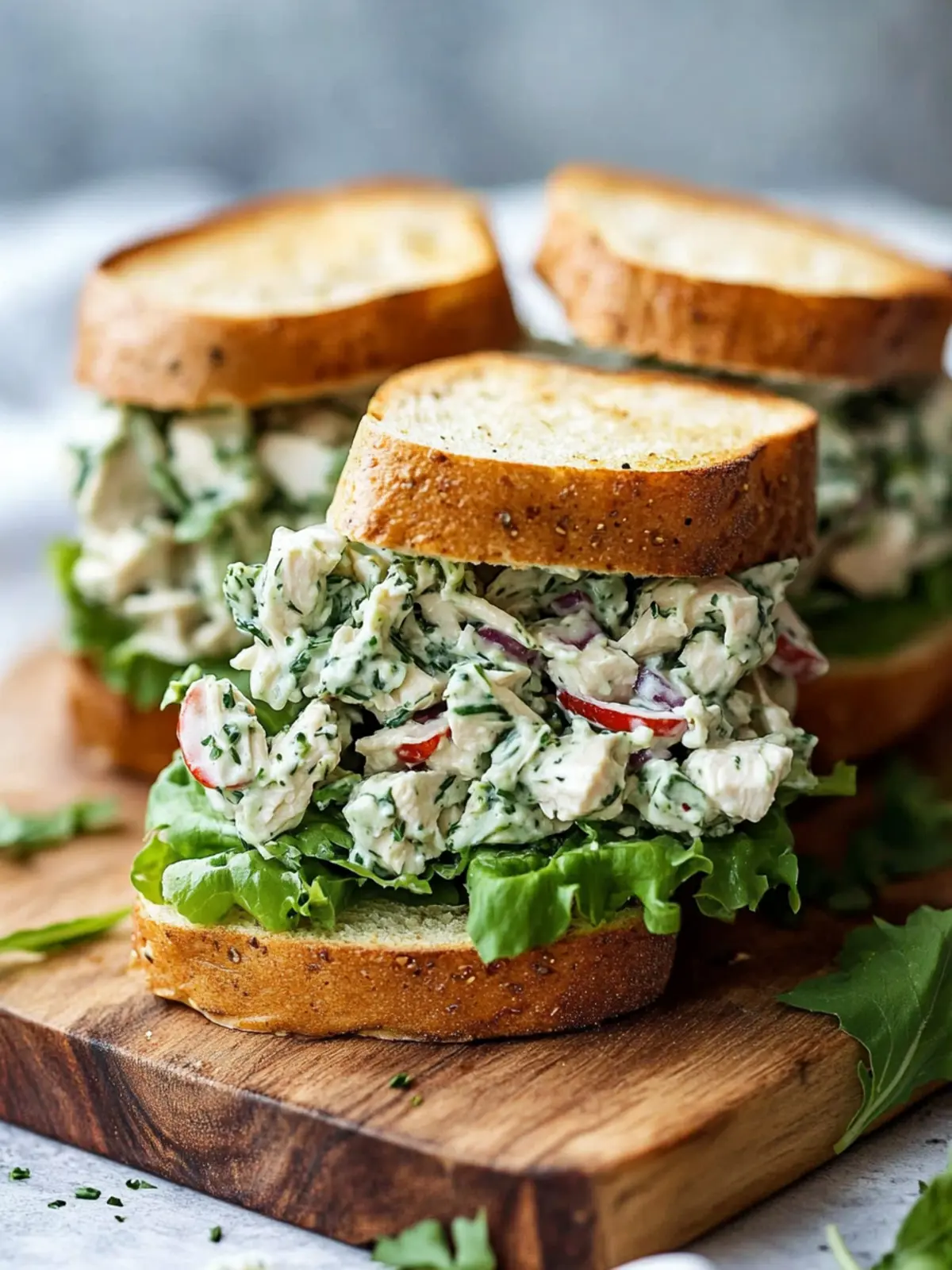 Green Goddess Chicken Salad Sandwiches