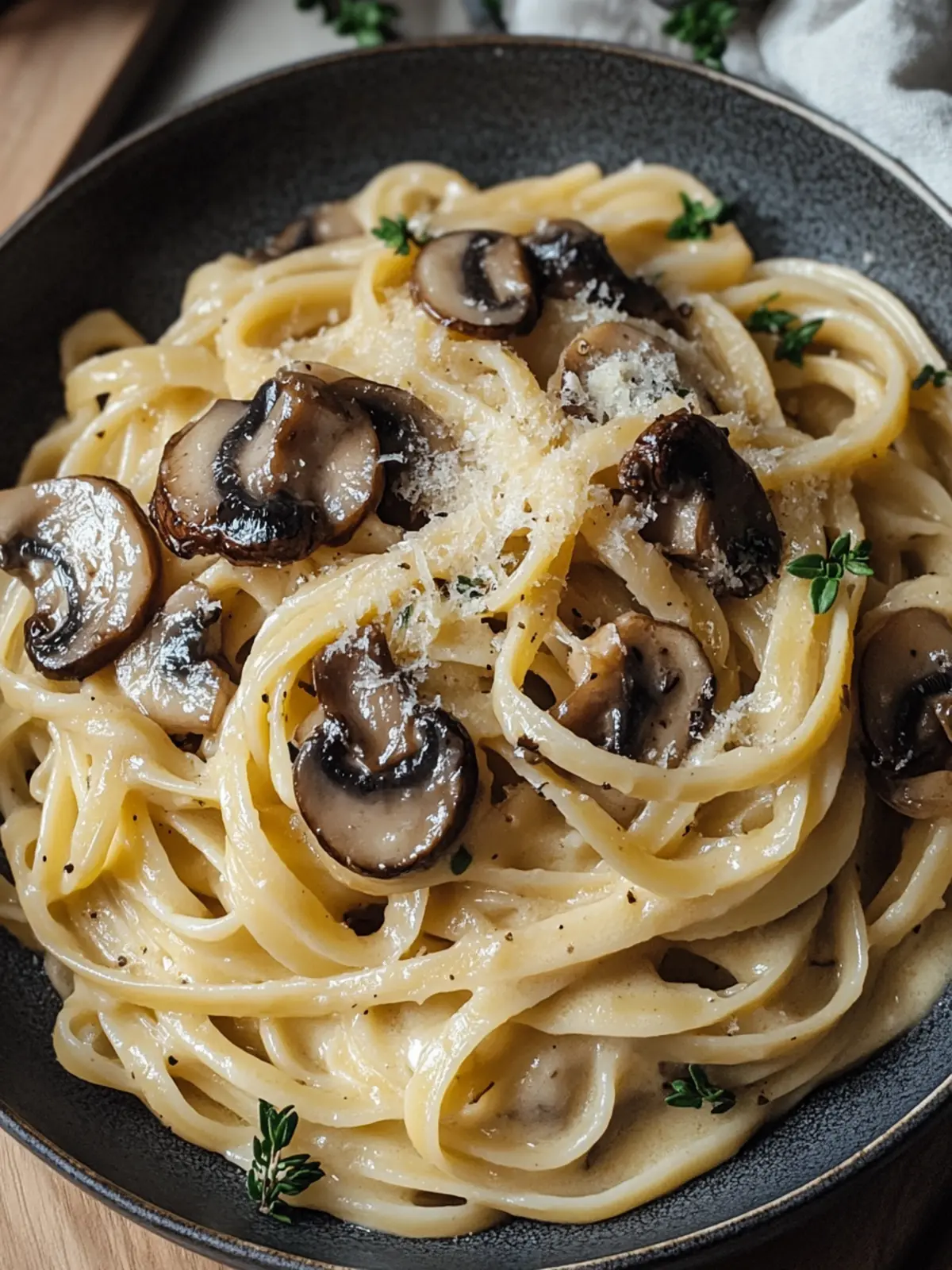 Caramelized Leek and Mushroom Gruyere Pasta