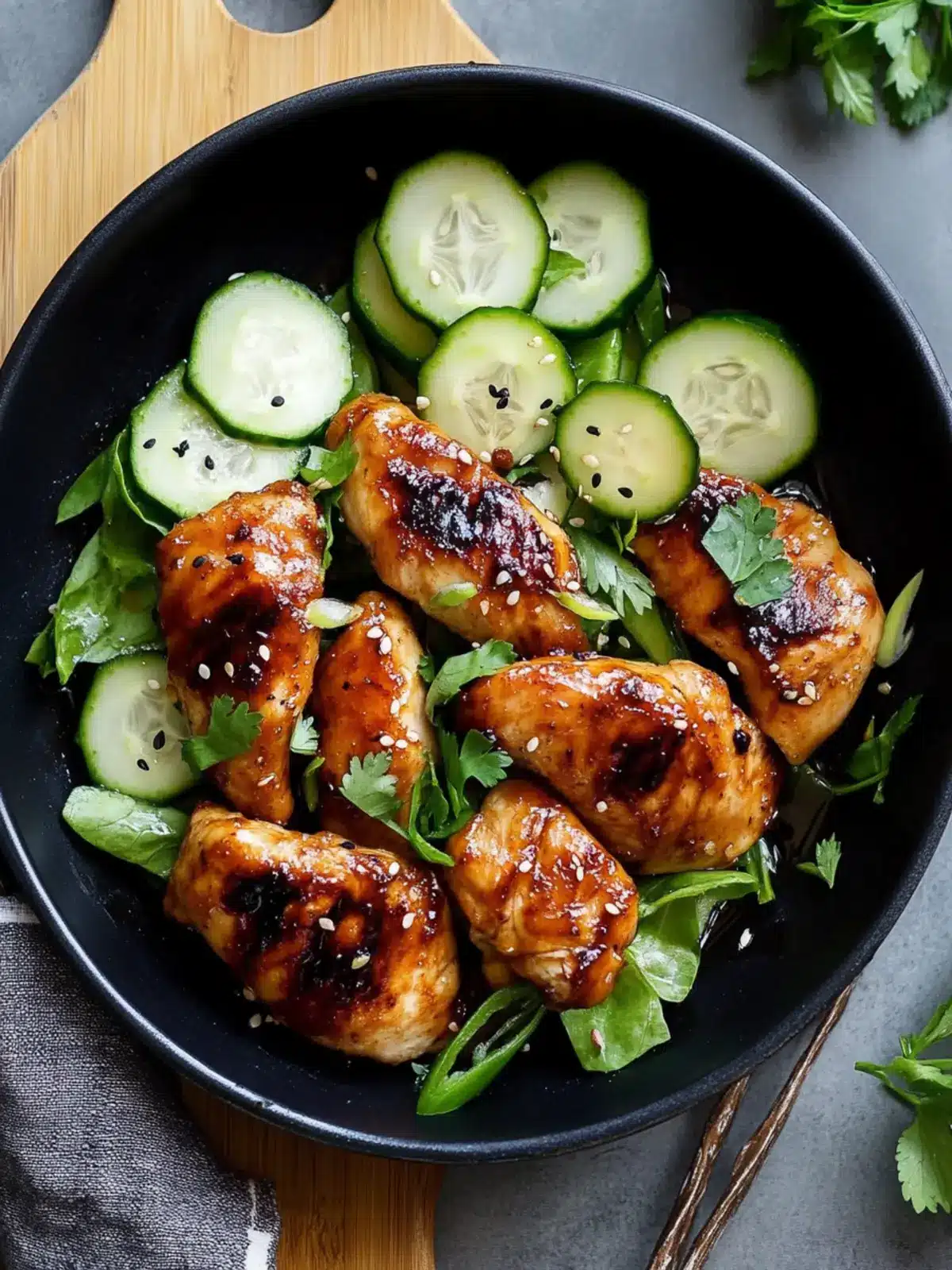 Hoisin Chicken with Pickled Cucumber Salad