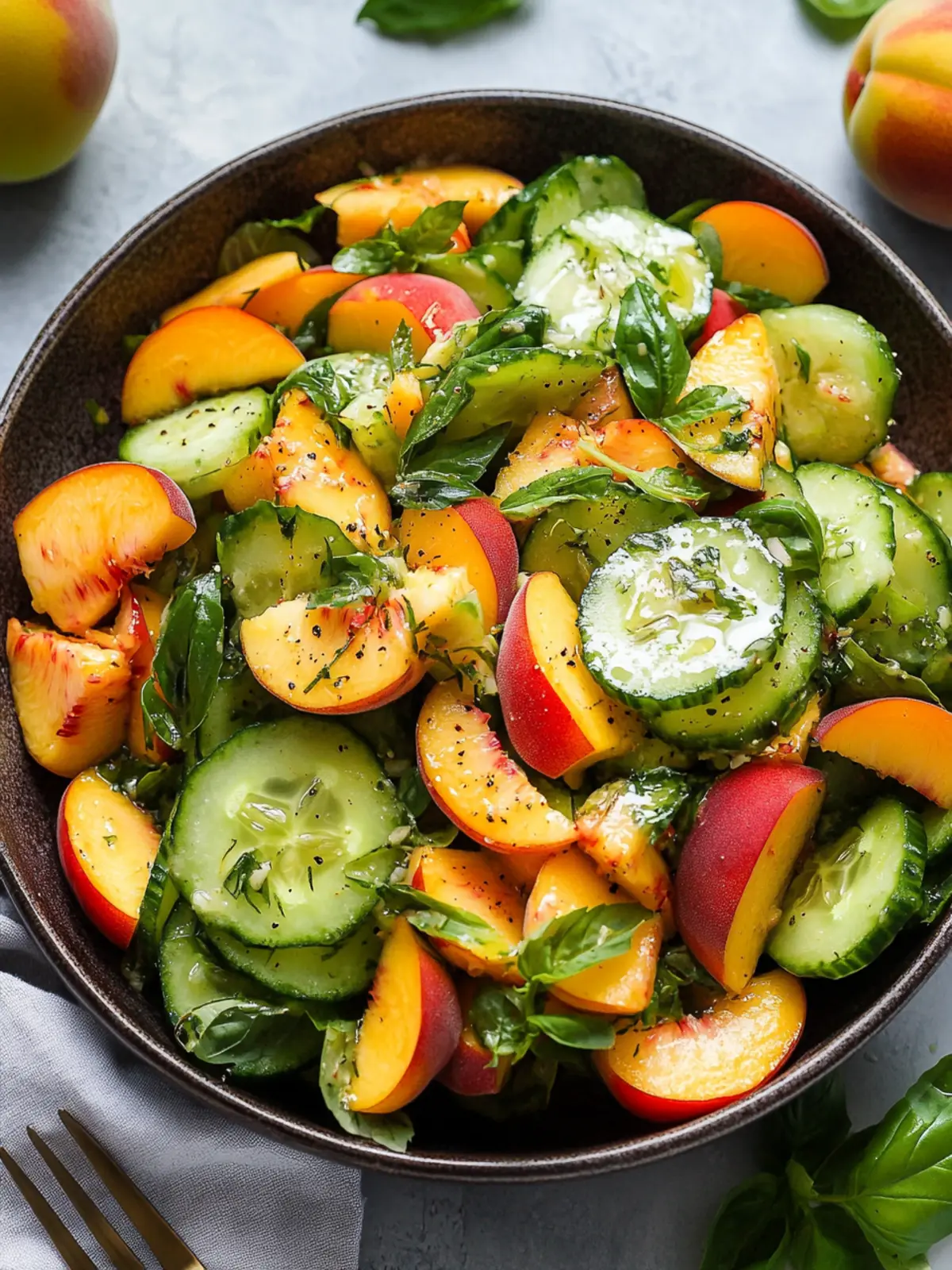 Cucumber Peach Salad