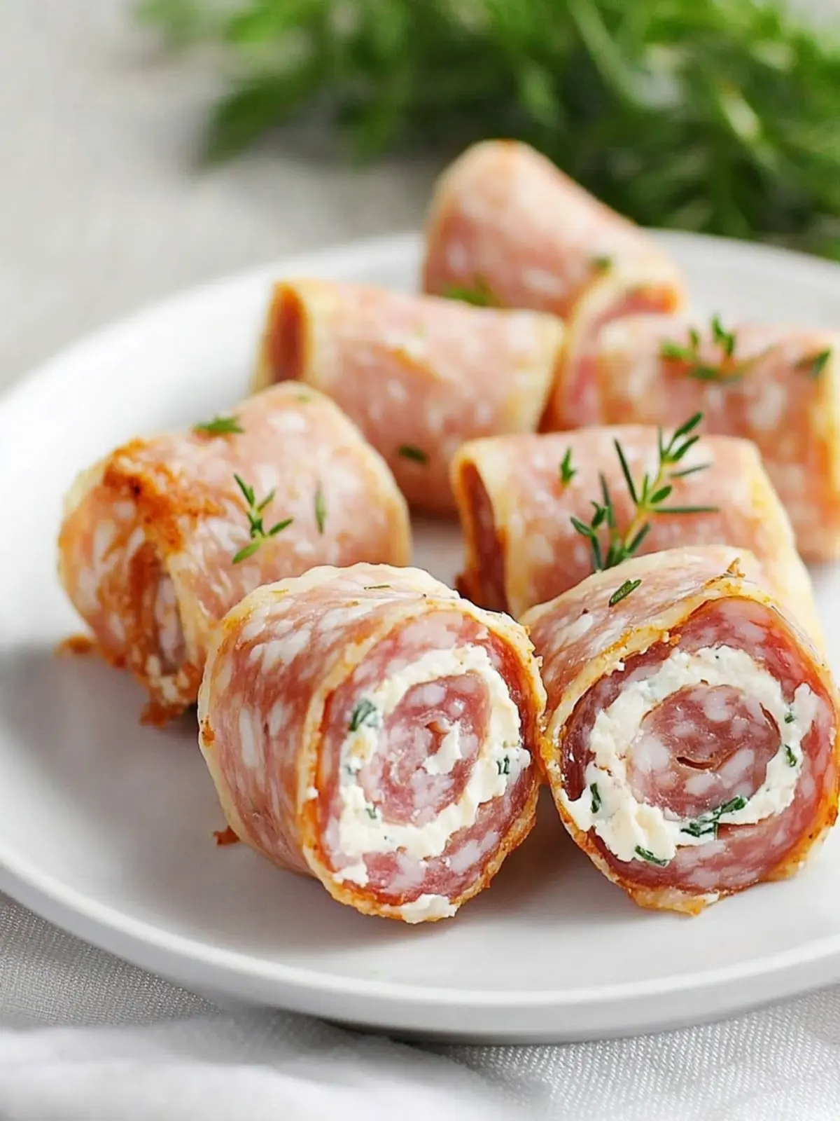 Keto Salami Cream Cheese Roll Ups