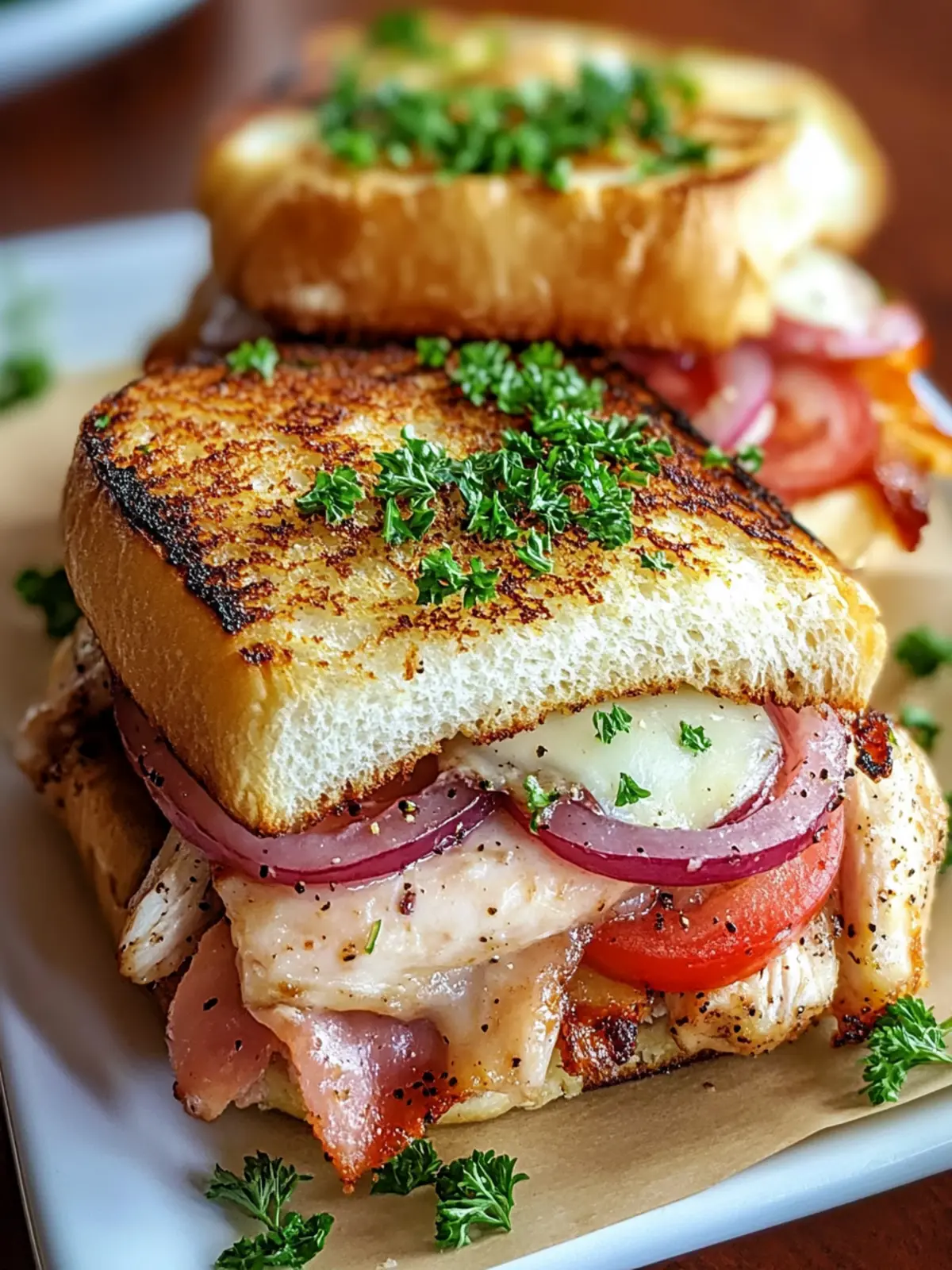 Grilled Chicken Cordon Bleu Sandwich