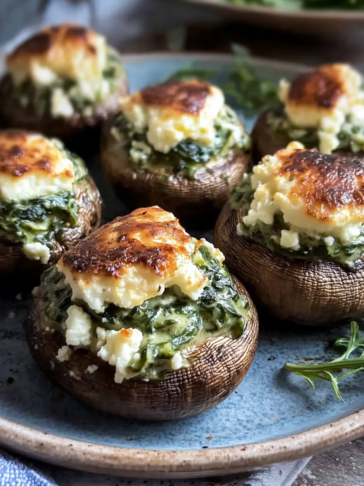 Spinach and Feta Stuffed Mushrooms