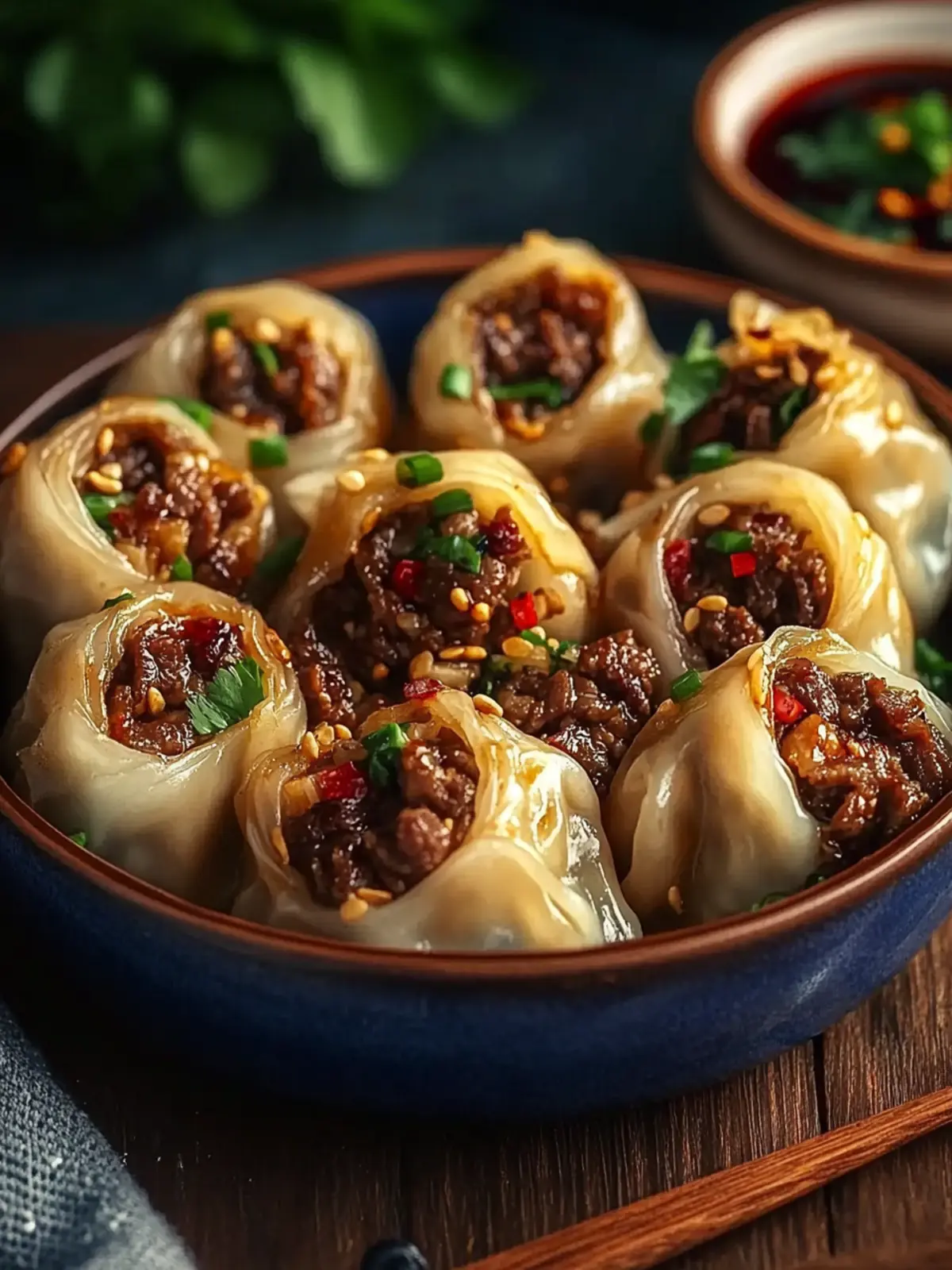Spicy Beef Dumpling Rolls