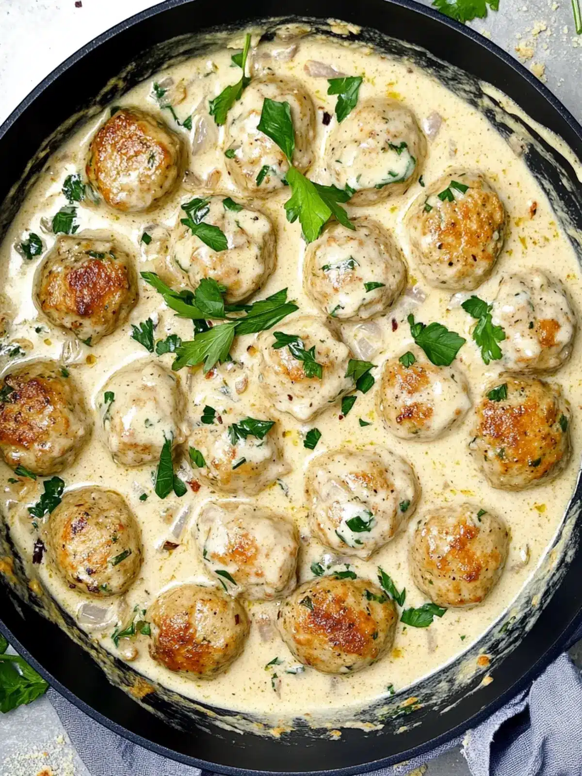 Creamy Parmesan Chicken Meatballs