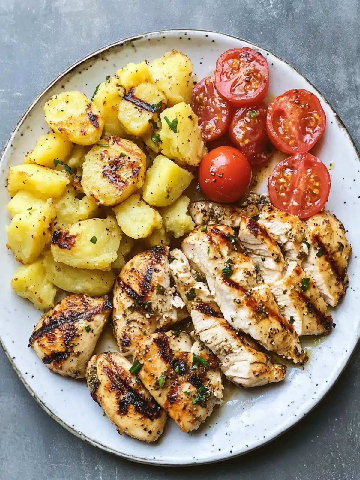 Greek-Style Grilled Chicken with Smashed Potatoes