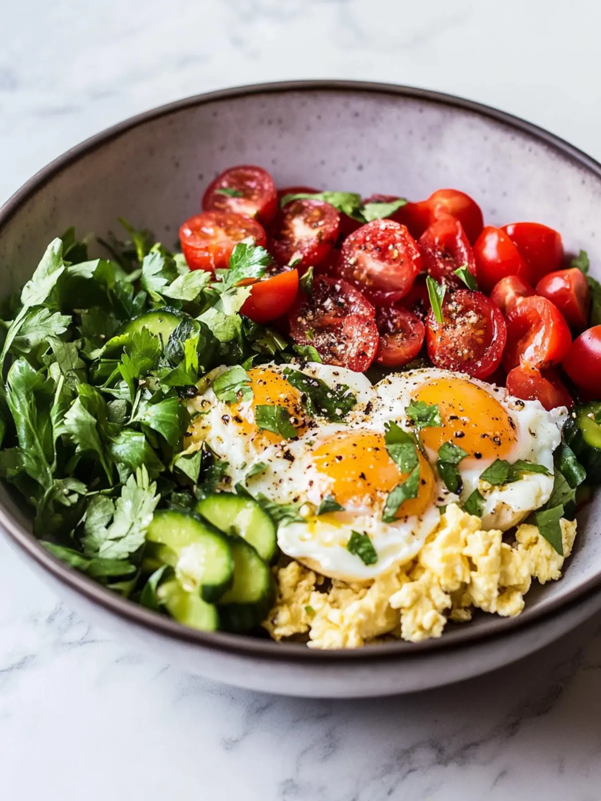 Mediterranean Eggs Breakfast Bowl