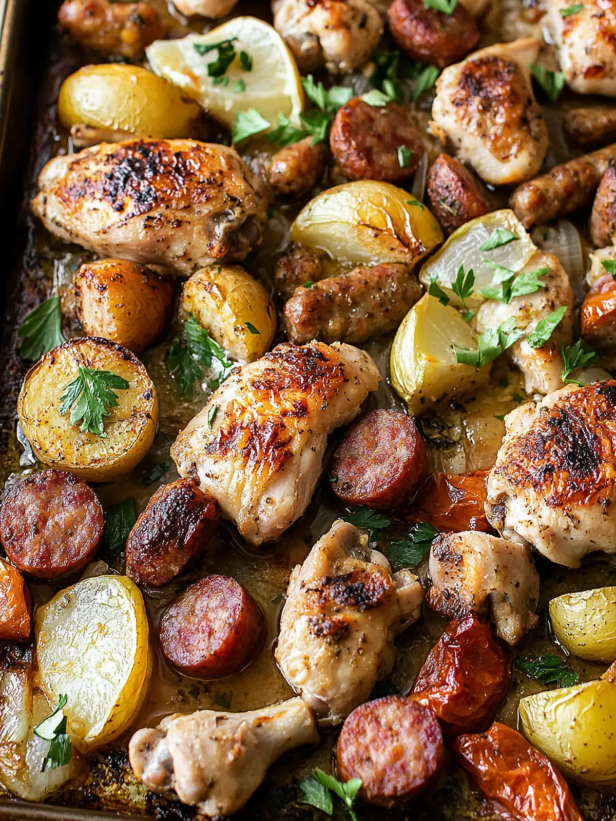 Sheet Pan Chicken and Sausage Bake