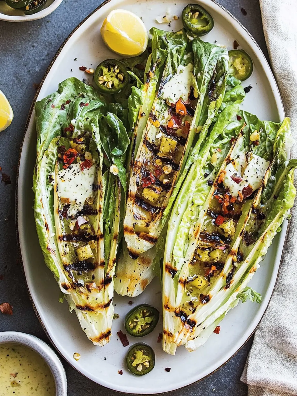Grilled Romaine Salad with Jalapeno Ranch