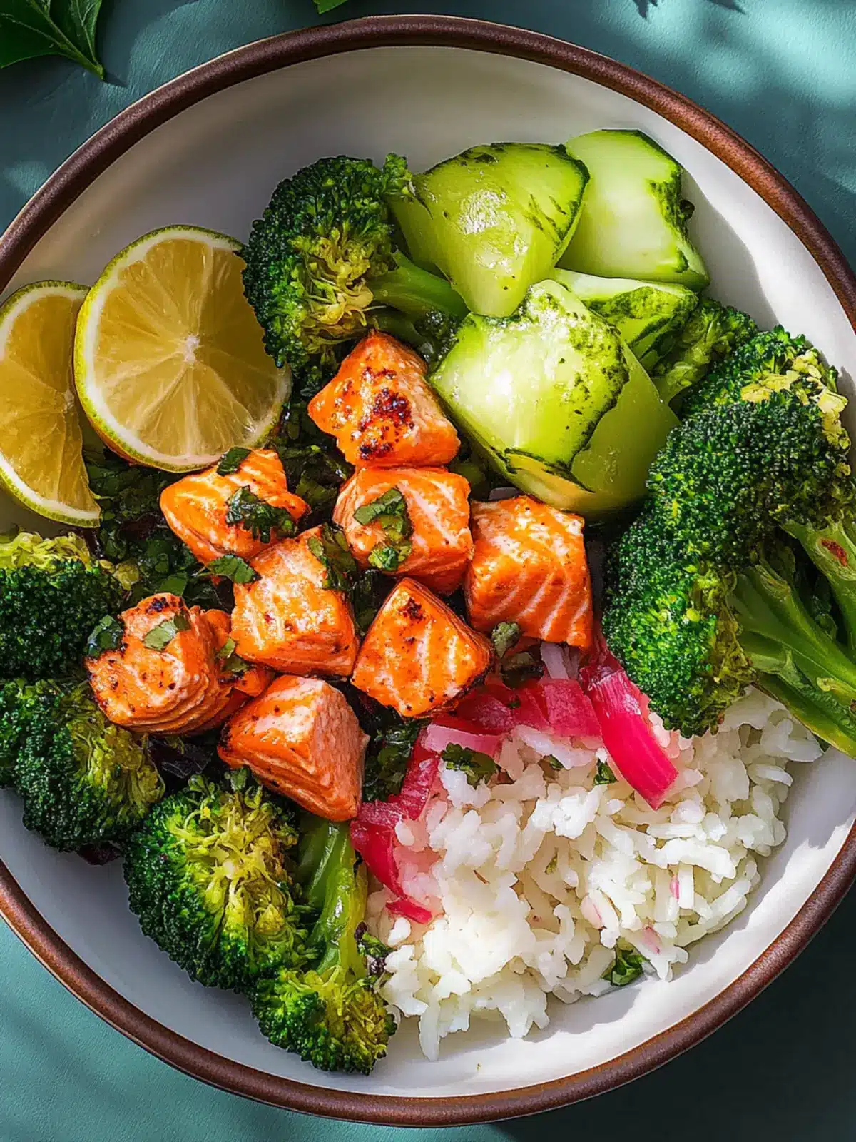 Salmon Bite Bowl with Broccoli