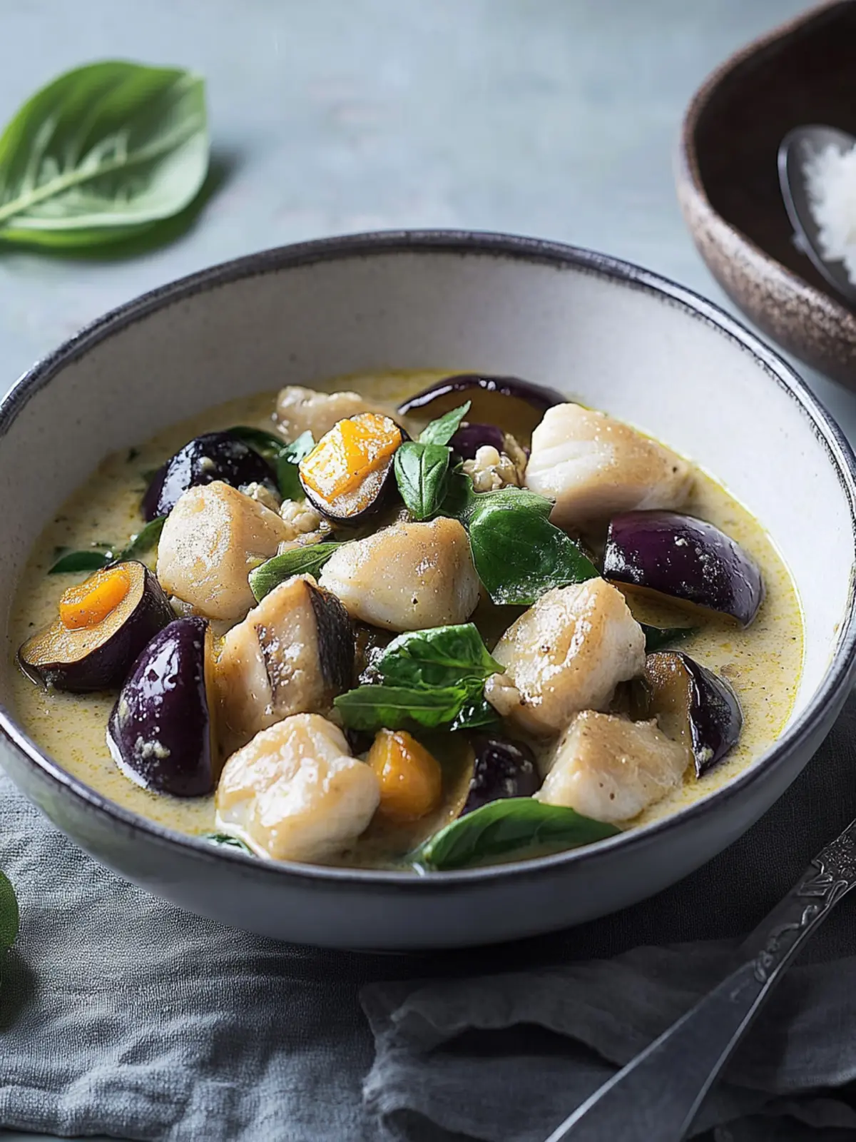 Green Curry With Fish and Eggplant