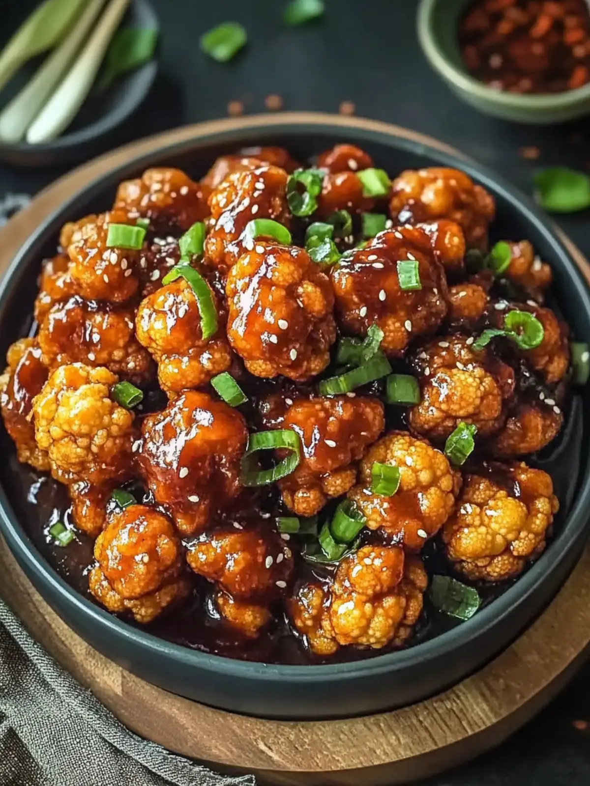 Crispy Fried Cauliflower Manchurian with Chili Garlic Sauce