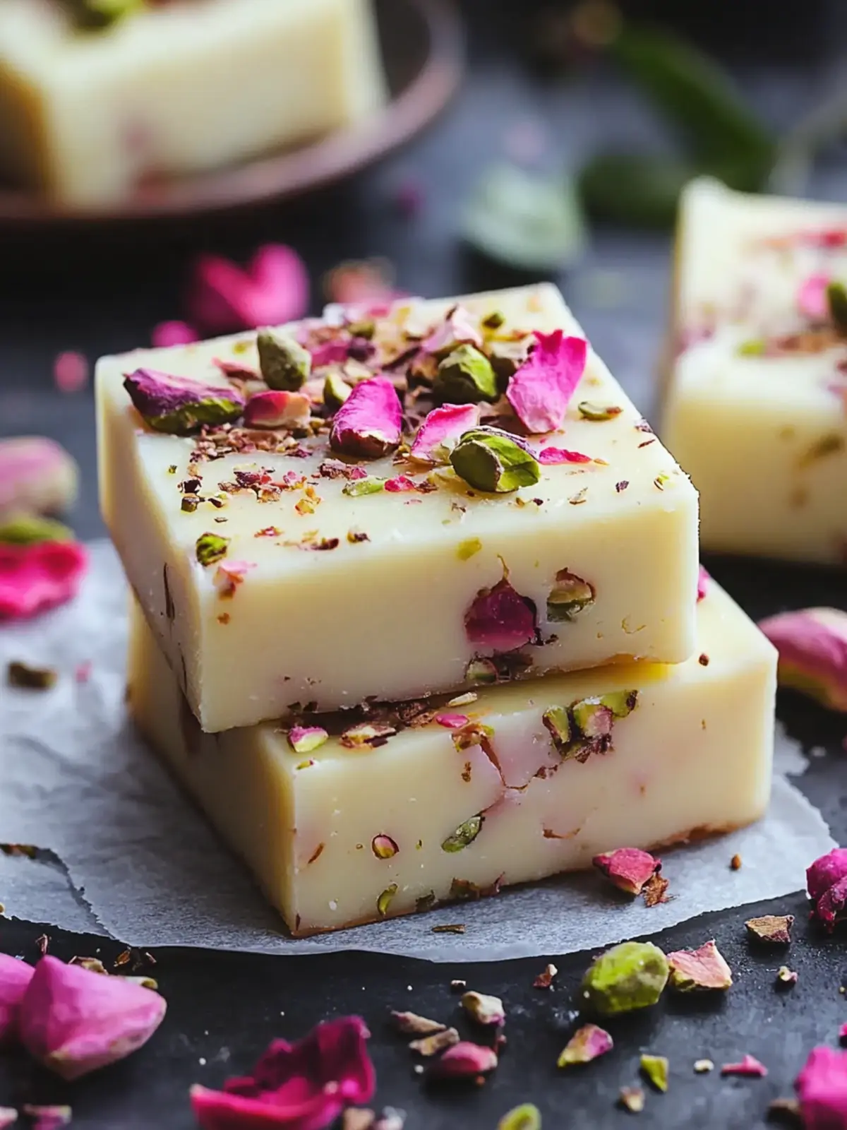 Rose, Pistachio & Saffron Fudge